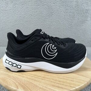 Topo Athletic Aura Womens Size 9 Black White 5mm Drop Road Running Shoes